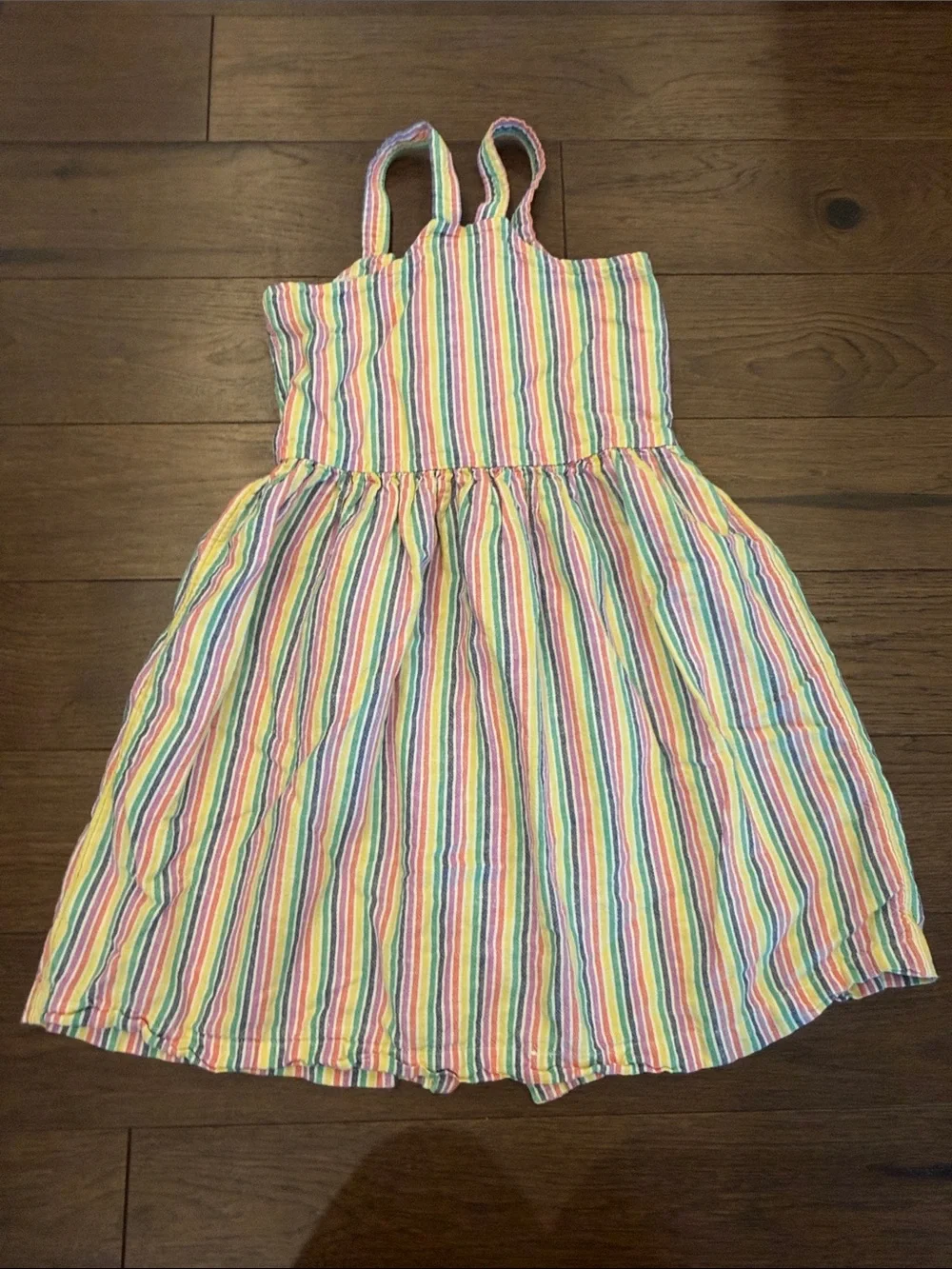 Gap Kids Girls' Multicolor Rainbow Stripe Button-Front Dress Large 10 - C11-672